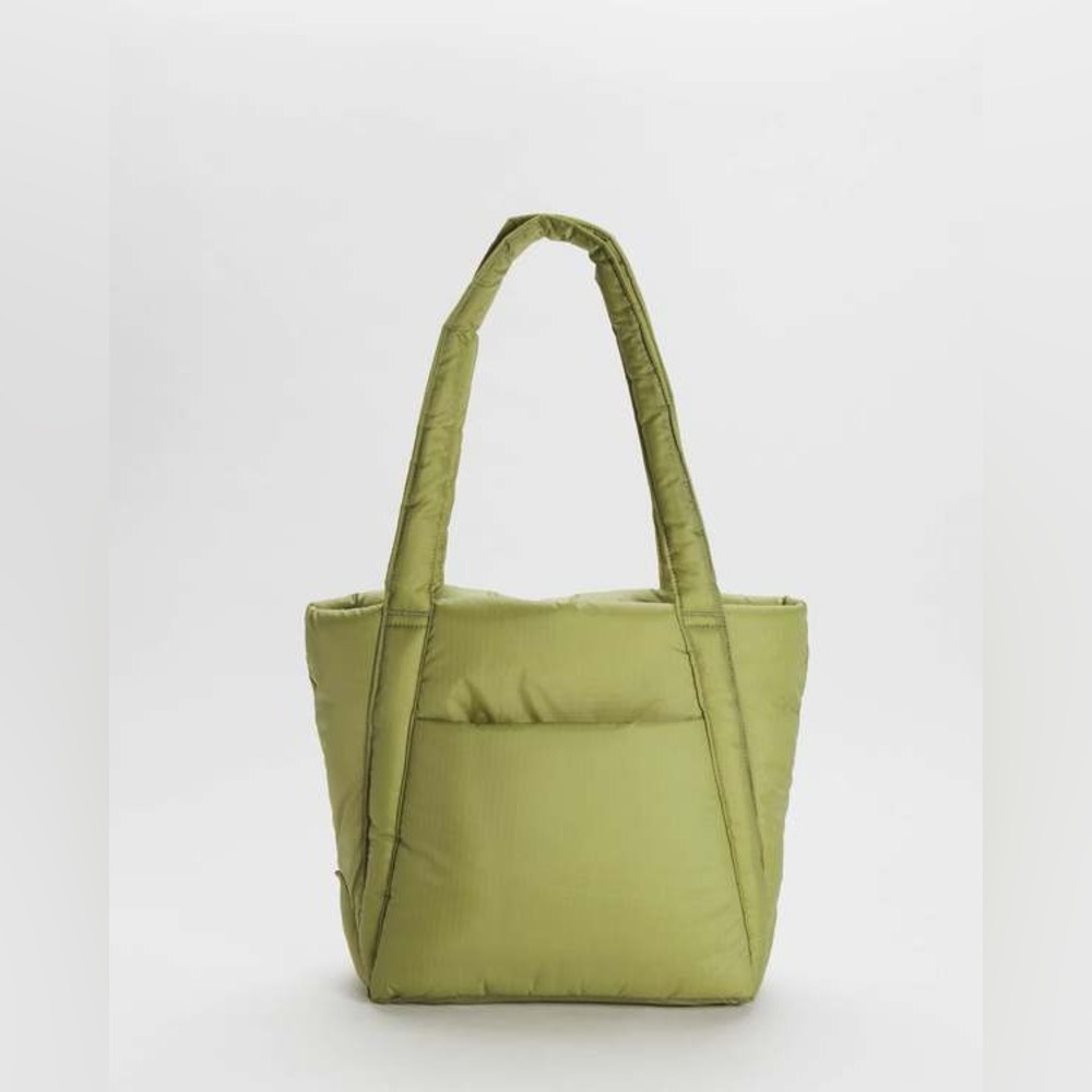 Baggu puffy mini tote in pistachio